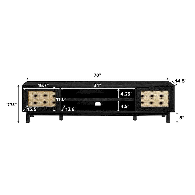 Faux Rattan-Door TV Stand