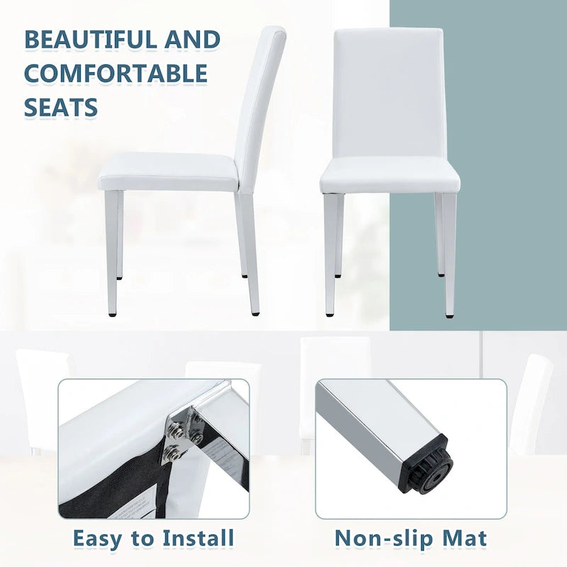 Modern Dining Chairs with Metal Legs Accent Chair Kitchen Chair Armless Chair for Dining Room