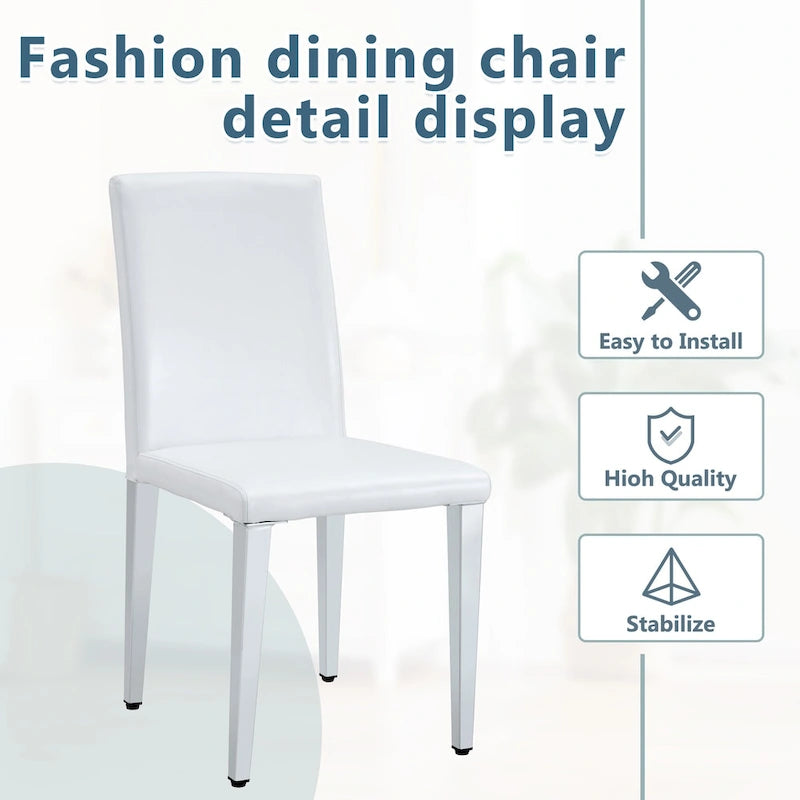 Modern Dining Chairs with Metal Legs Accent Chair Kitchen Chair Armless Chair for Dining Room