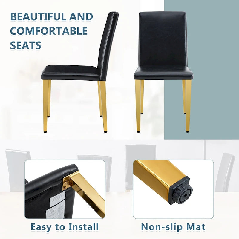 Modern Dining Chairs with Metal Legs Accent Chair Kitchen Chair Armless Chair for Dining Room