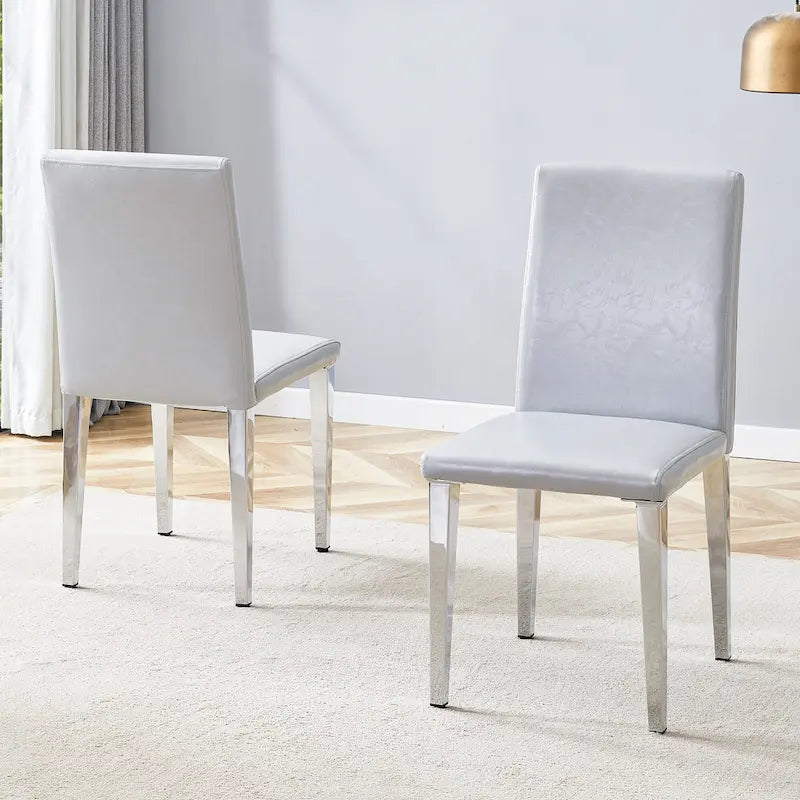 Modern Dining Chairs with Metal Legs Accent Chair Kitchen Chair Armless Chair for Dining Room