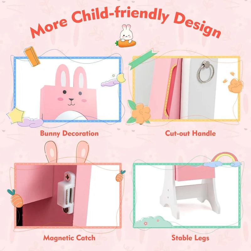 Kids Jewelry Cabinet Standing Children Jewelry Organizer with - See Details