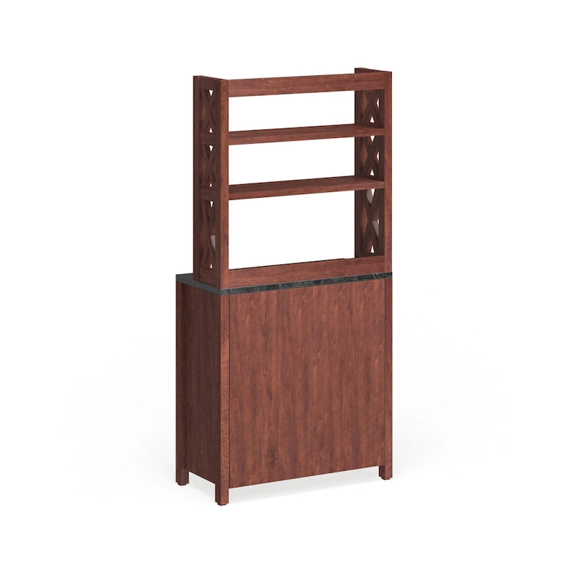 Rustic Walnut Wood Multi-storage Hutch by