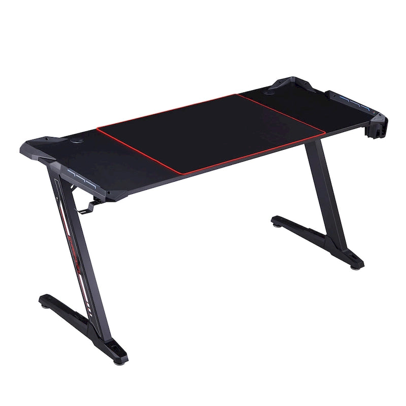 Modern Black 67-inch Steel Computer Desk with USB by
