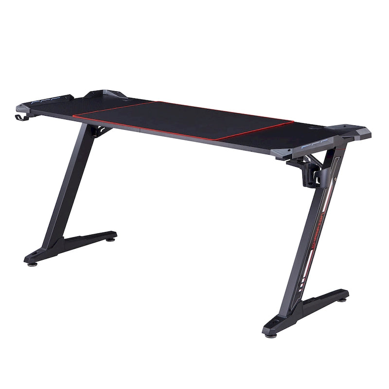 Modern Black 67-inch Steel Computer Desk with USB by