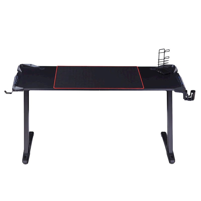 Modern Black 67-inch Steel Computer Desk with USB by
