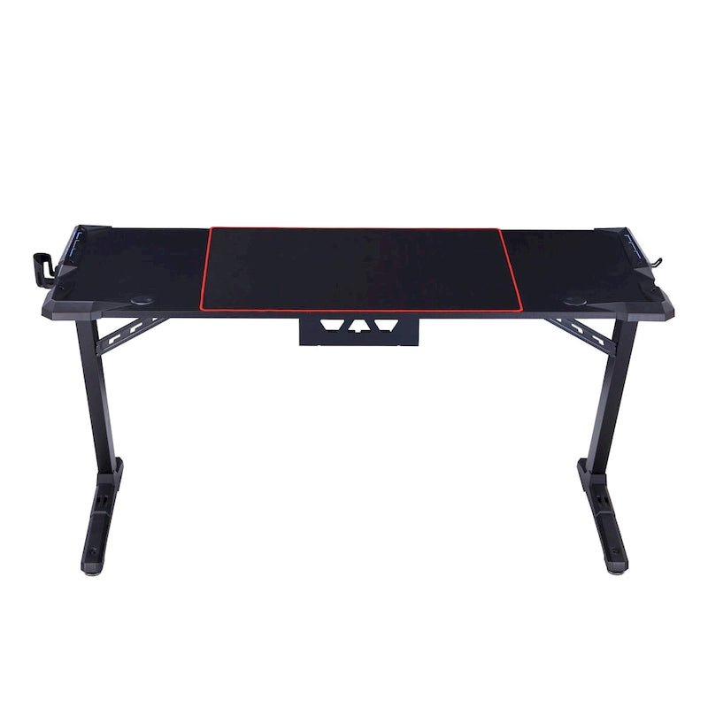 Modern Black 67-inch Steel Computer Desk with USB by