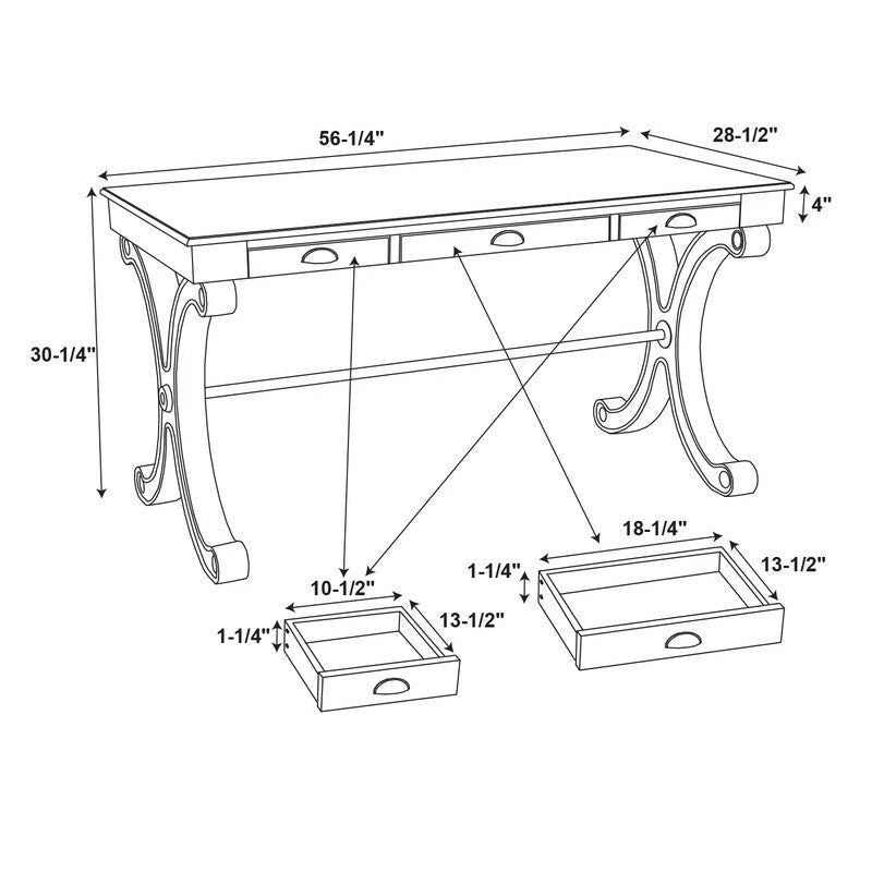 3-drawer Writing Desk