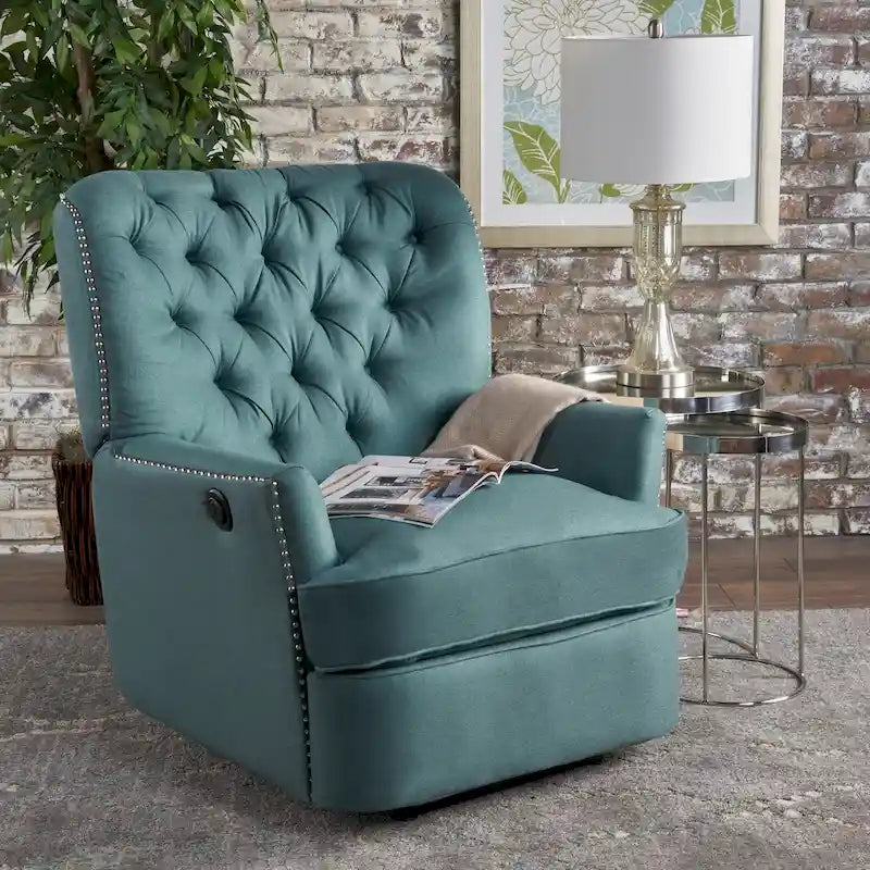 Tufted Fabric Power Recliner by