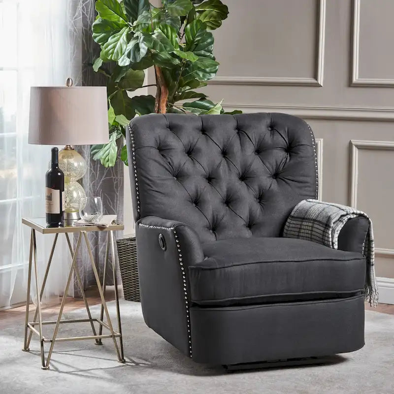 Tufted Fabric Power Recliner by