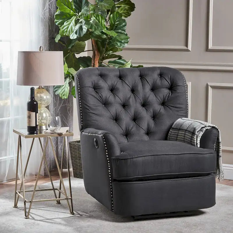 Tufted Fabric Power Recliner by