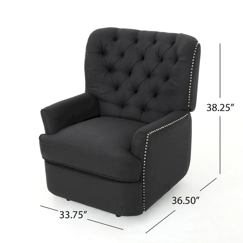Tufted Fabric Power Recliner by