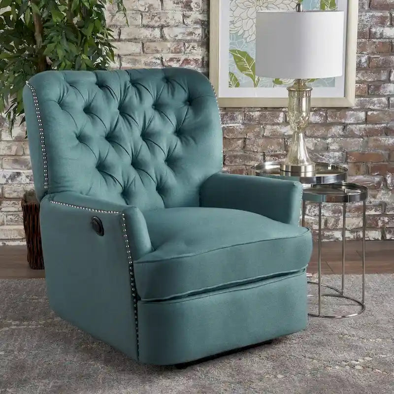 Tufted Fabric Power Recliner by