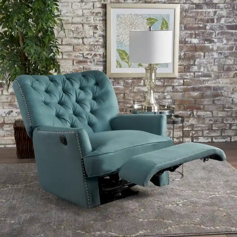 Tufted Fabric Power Recliner by