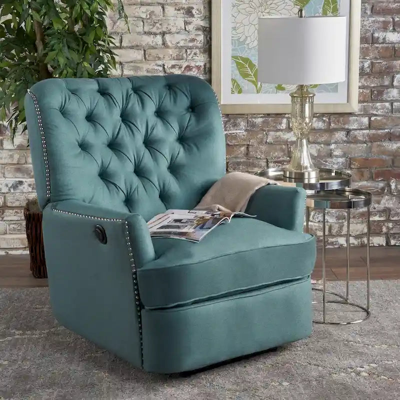 Tufted Fabric Power Recliner by