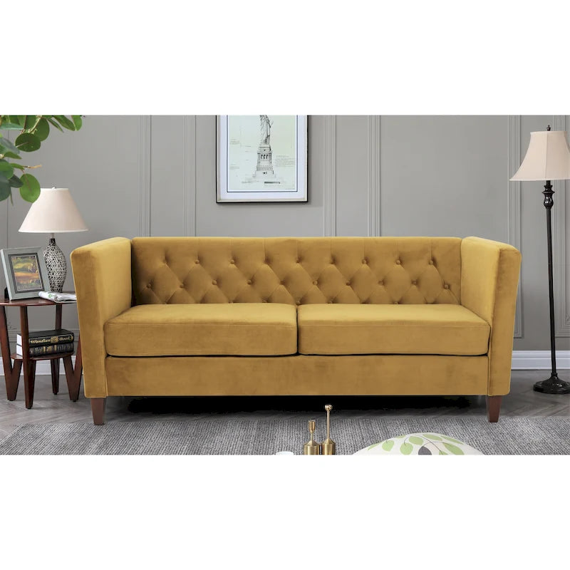 73.3 Velvet Square Arm Sofa