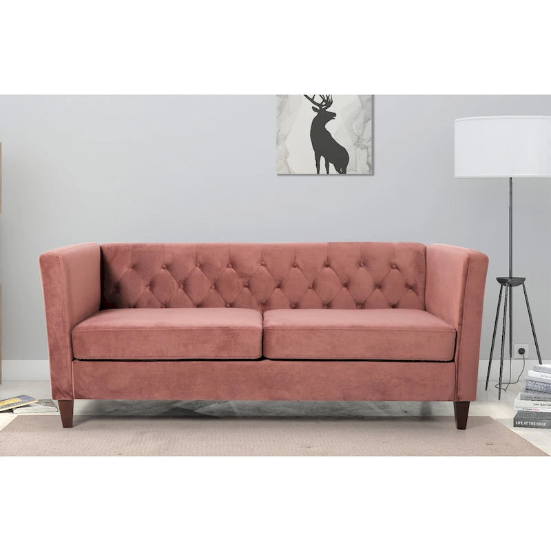 73.3 Velvet Square Arm Sofa