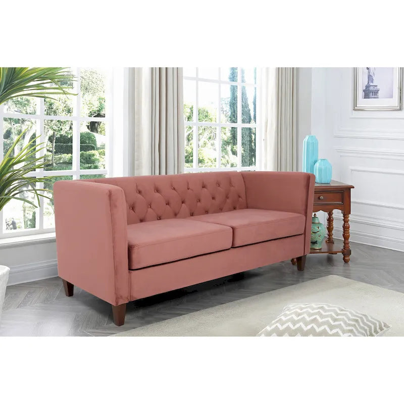 73.3 Velvet Square Arm Sofa