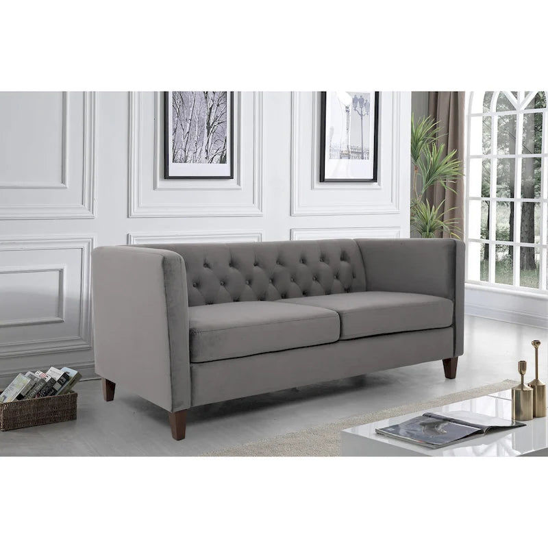 73.3 Velvet Square Arm Sofa