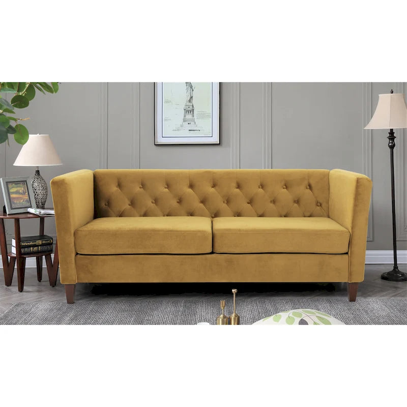 73.3 Velvet Square Arm Sofa