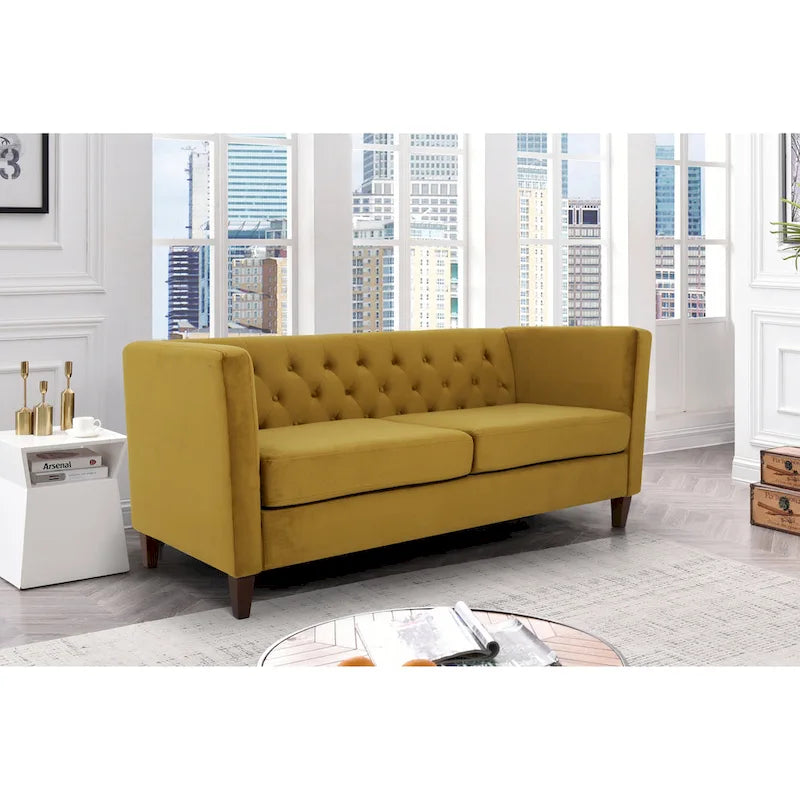 73.3 Velvet Square Arm Sofa