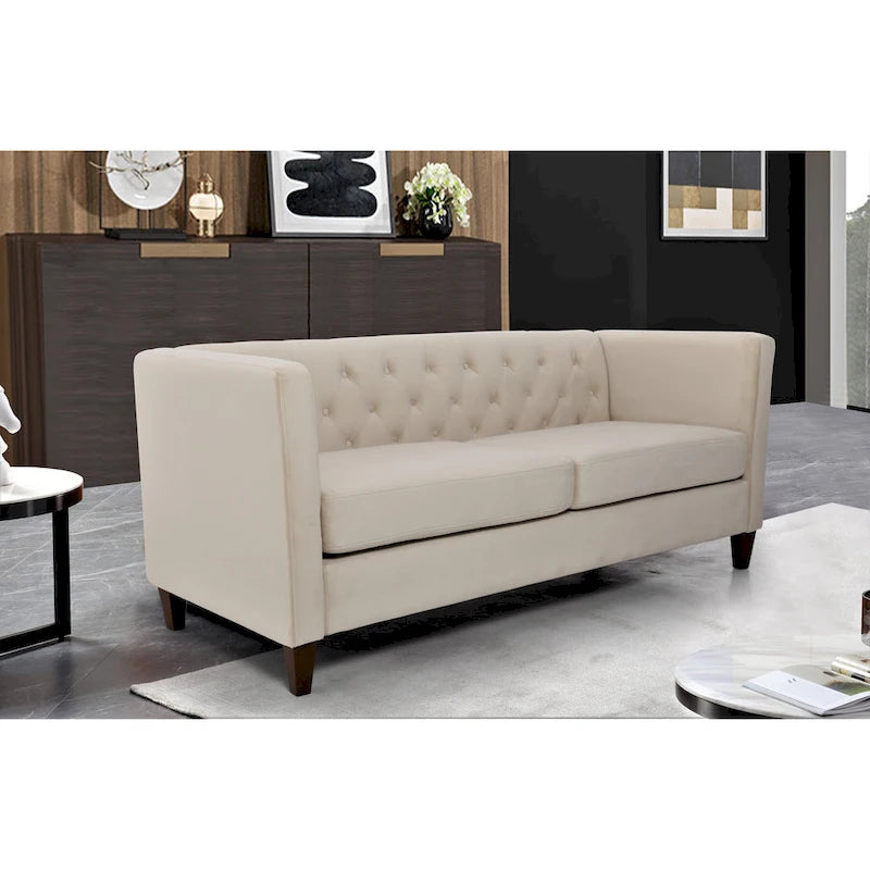 73.3 Velvet Square Arm Sofa