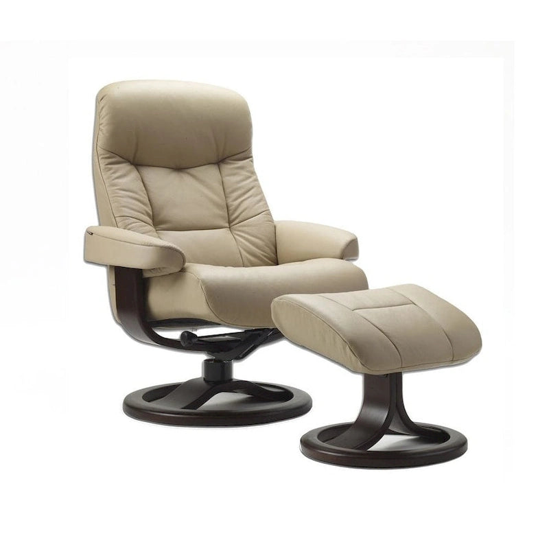 Leather Recliner and Ottoman