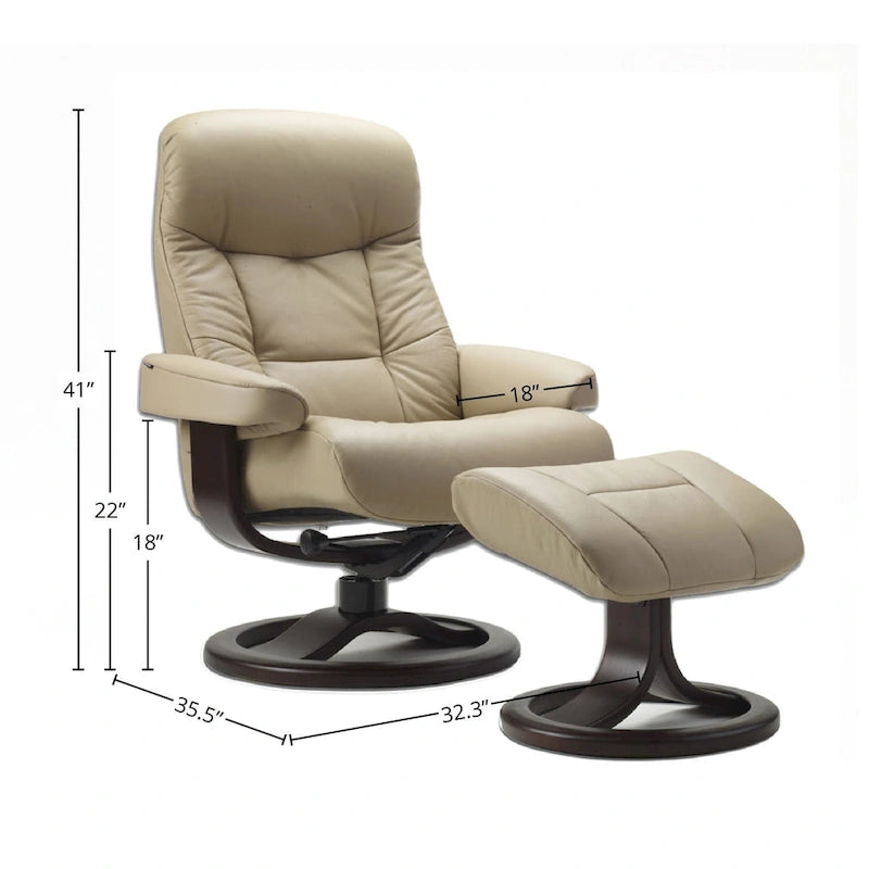 Leather Recliner and Ottoman