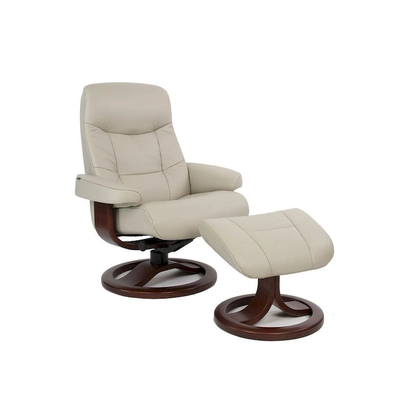 Leather Recliner and Ottoman