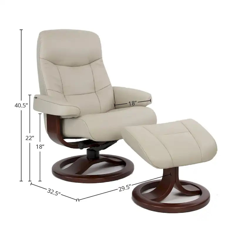 Leather Recliner and Ottoman