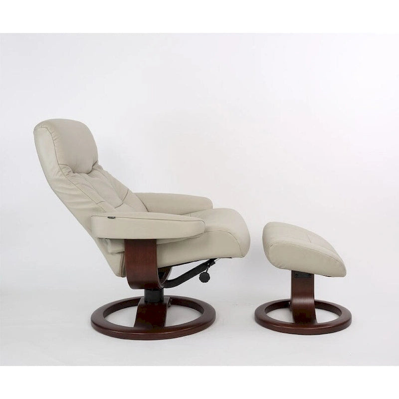 Leather Recliner and Ottoman