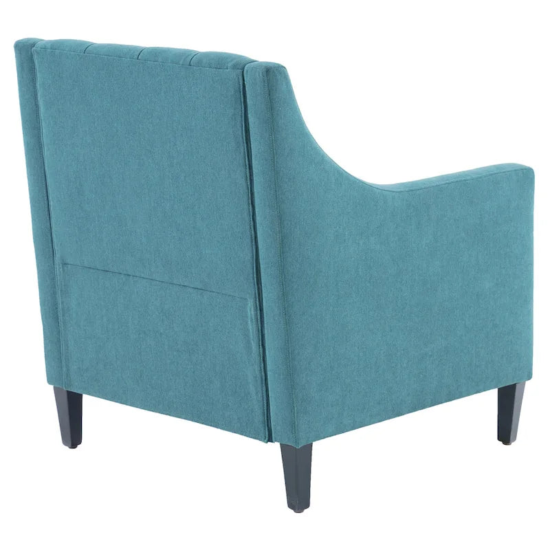 Arm Chair Comfy Club Chair with Pillow Beige/ Dark Teal/ Blue