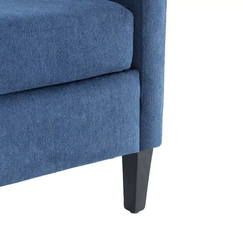 Arm Chair Comfy Club Chair with Pillow Beige/ Dark Teal/ Blue