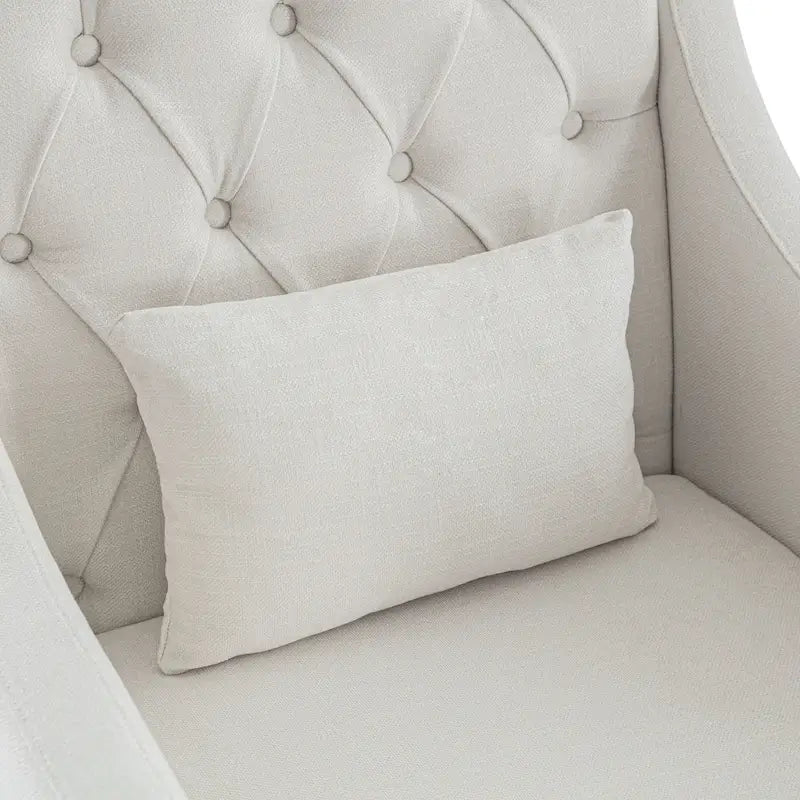 Arm Chair Comfy Club Chair with Pillow Beige/ Dark Teal/ Blue