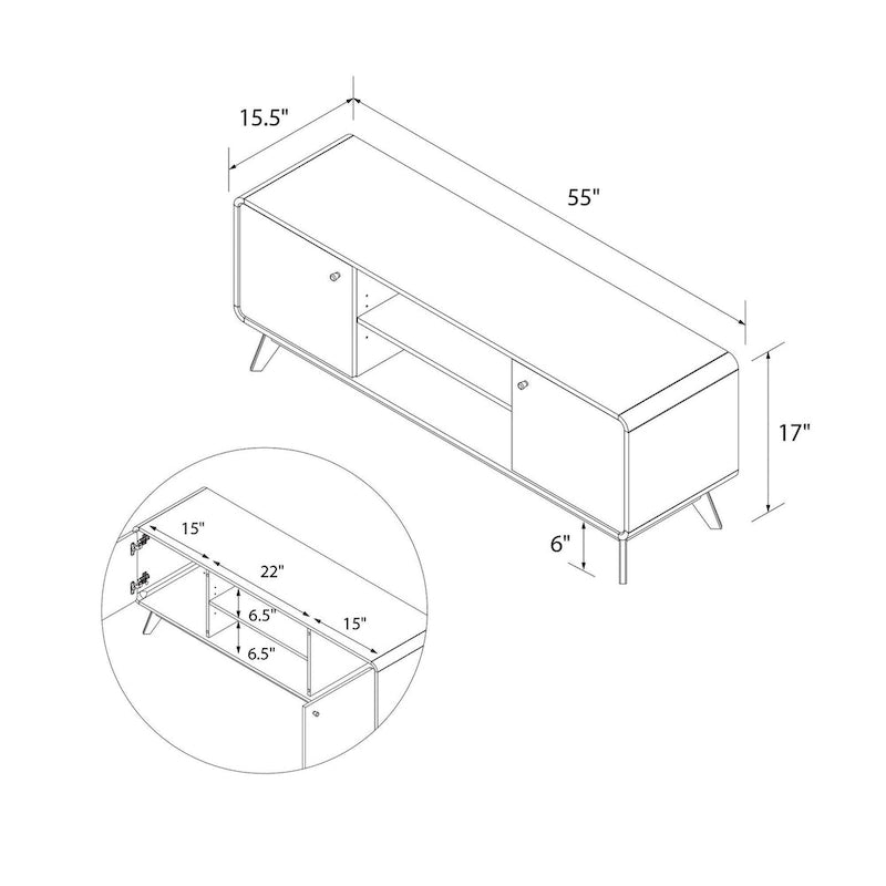 Media Console TV Stand with Storage