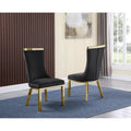 Gold Colored Stainless Steel Dining Chairs (Set of 2)