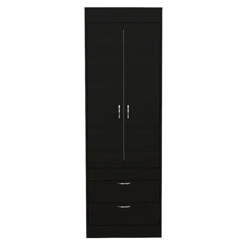 Armoire with Double Doors, 2 Drawers, and Hanging Rod