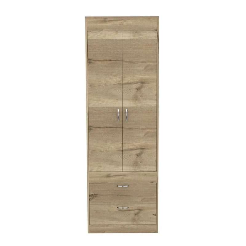 Armoire with Double Doors, 2 Drawers, and Hanging Rod