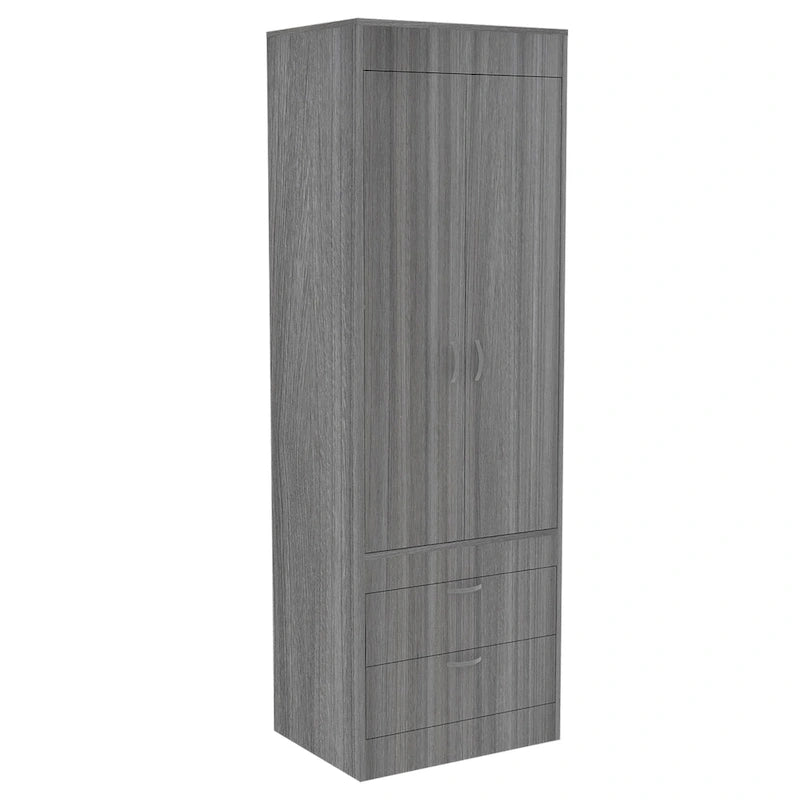 Armoire with Double Doors, 2 Drawers, and Hanging Rod