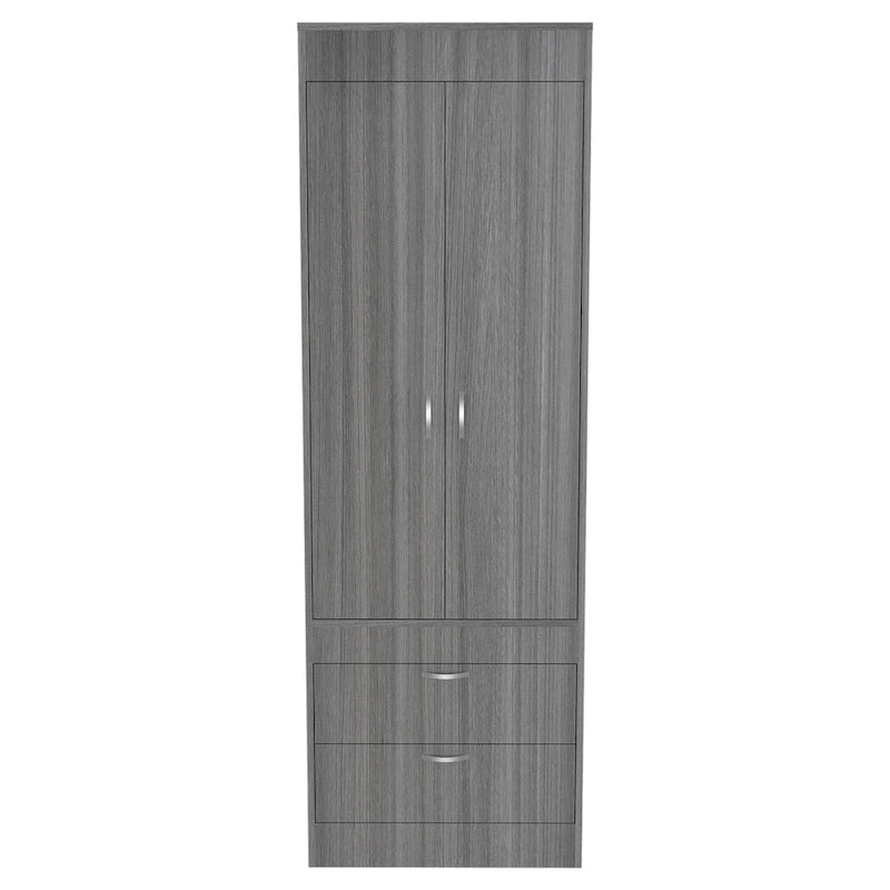 Armoire with Double Doors, 2 Drawers, and Hanging Rod