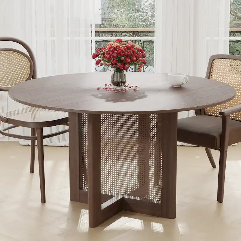 Solid Wood 52 Round Dining Table for 6 People Nordic style - 52*30