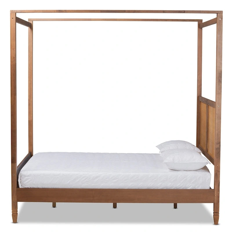 Modern and Contemporary Synthetic Rattan Canopy Bed