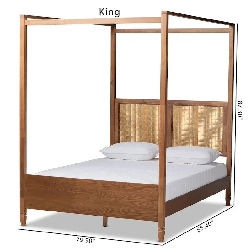 Modern and Contemporary Synthetic Rattan Canopy Bed