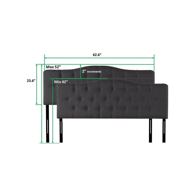 Button Tufted Upholstered Headboard, Height Adjustable Headboards,Bed Backboard Premium Padded Fabric Headboard