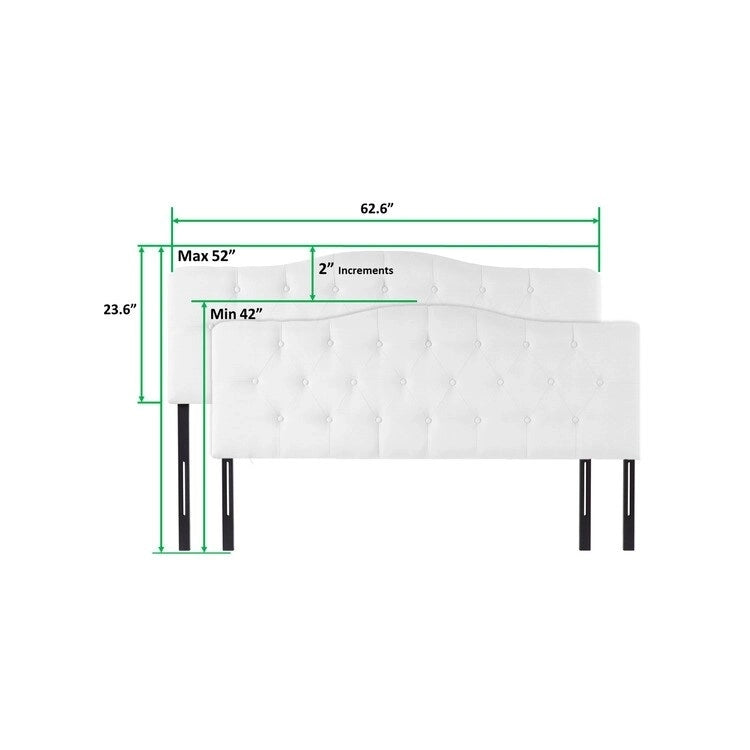 Button Tufted Upholstered Headboard, Height Adjustable Headboards,Bed Backboard Premium Padded Fabric Headboard