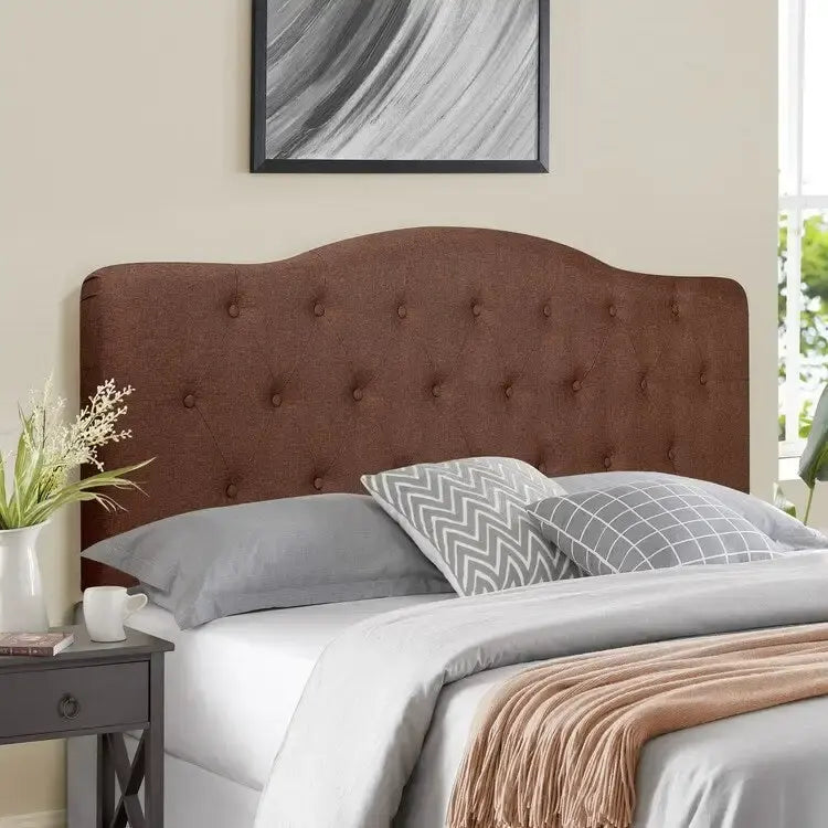 Button Tufted Upholstered Headboard, Height Adjustable Headboards,Bed Backboard Premium Padded Fabric Headboard
