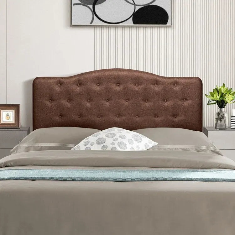 Button Tufted Upholstered Headboard, Height Adjustable Headboards,Bed Backboard Premium Padded Fabric Headboard