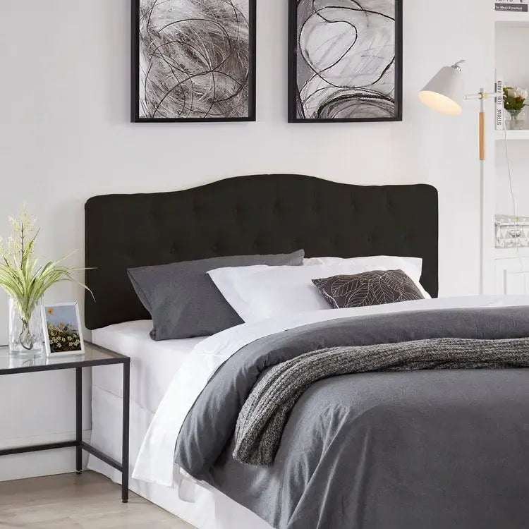 Button Tufted Upholstered Headboard, Height Adjustable Headboards,Bed Backboard Premium Padded Fabric Headboard