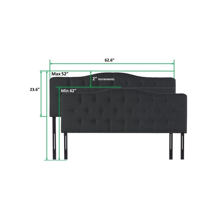Button Tufted Upholstered Headboard, Height Adjustable Headboards,Bed Backboard Premium Padded Fabric Headboard