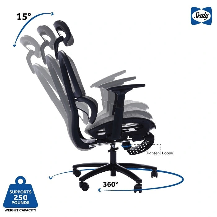 Ergonomic High-Back Mesh Office Chair with Adjustable Headrest and Armrests